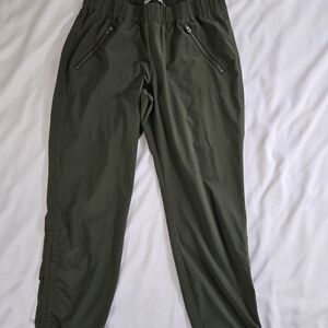 Athleta Pants Size 10 Green  Zip Pocket Polyester,  Spandex